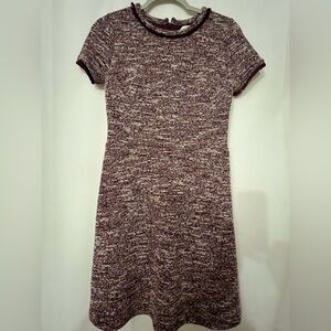 LOFT Marled Knit Mini Dress - Black and White